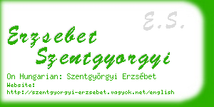 erzsebet szentgyorgyi business card