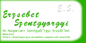 erzsebet szentgyorgyi business card